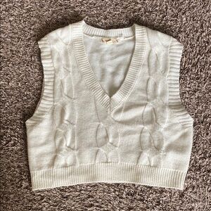 Cream Cable Knit Sweater Vest